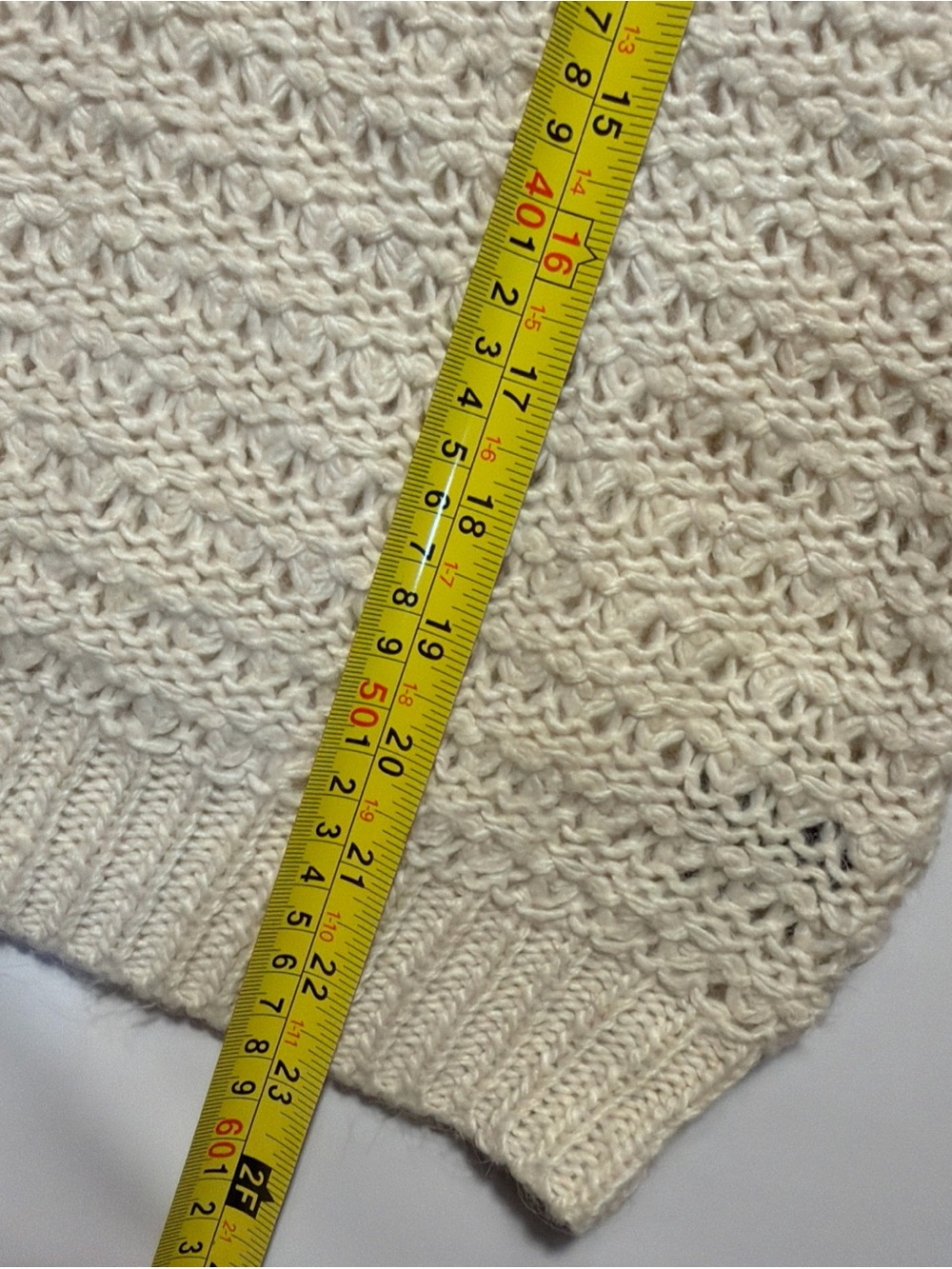Lauren Ralph Lauren Beige Crochet Fair Isle Alpaca Wool Sheer Sweater Women Sz L - Picture 6 of 7